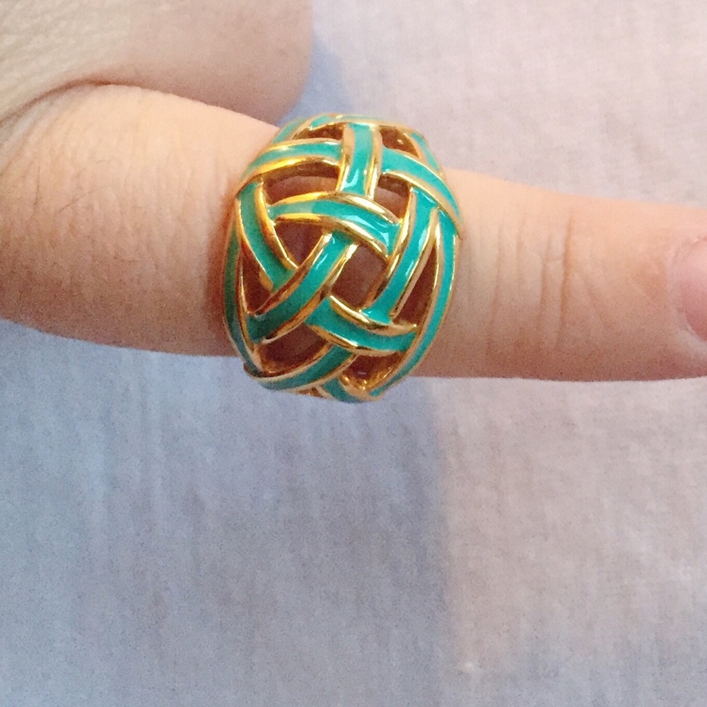 Lee Angel Teal Ring Size 7